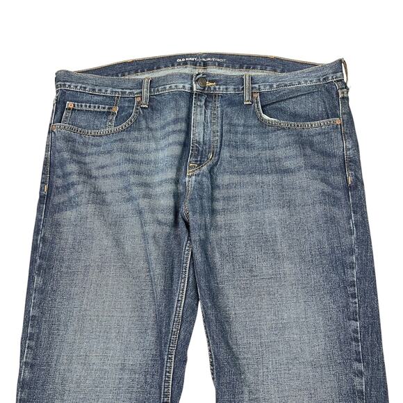 Old Navy Slim Fit Straight Leg Denim Jeans Dark Wash Mens 42x30 - Picture 3 of 6